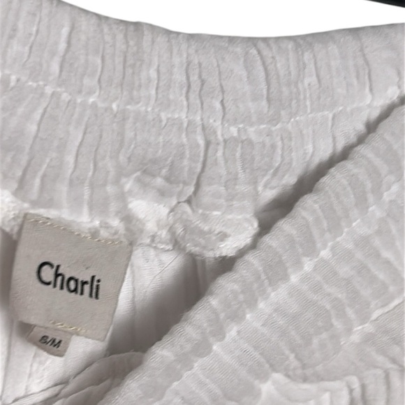 CHARLI Selina cotton set,crinkle sheer top,matching wide leg pants,PTP 22” Italy - Picture 8 of 14